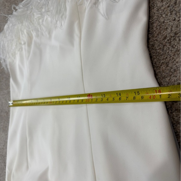 NWT Aidan by Aidan‎ Mattox Stretch Crepe Mini Dress Feather Trim Sheath 18 - Picture 15 of 16